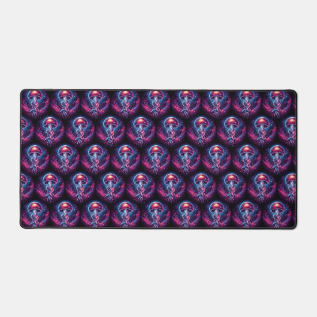 Cosmic Jellyfish Artwork Galaxy Desk Mat (Front)