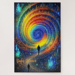 Cosmic Journey Galaxy Rainbow Light Surreal Jigsaw Puzzle