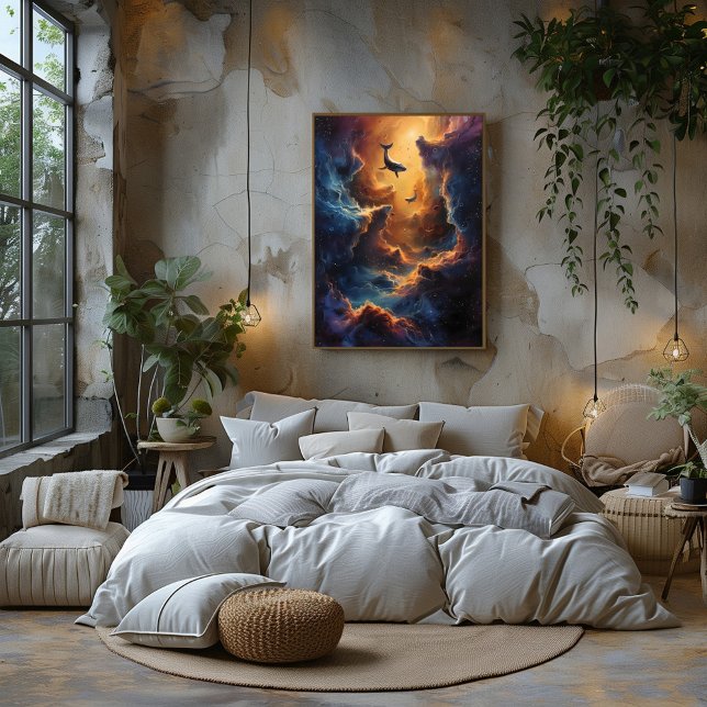 Cosmic Journey of Whales The Hug of Nebula Poster (Creator Uploaded)