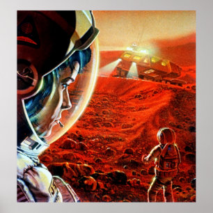 Cosmic Journey: Vintage NASA Mars Expedition Poster