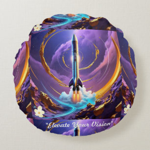 "Cosmic Journey Within" Round Cushion