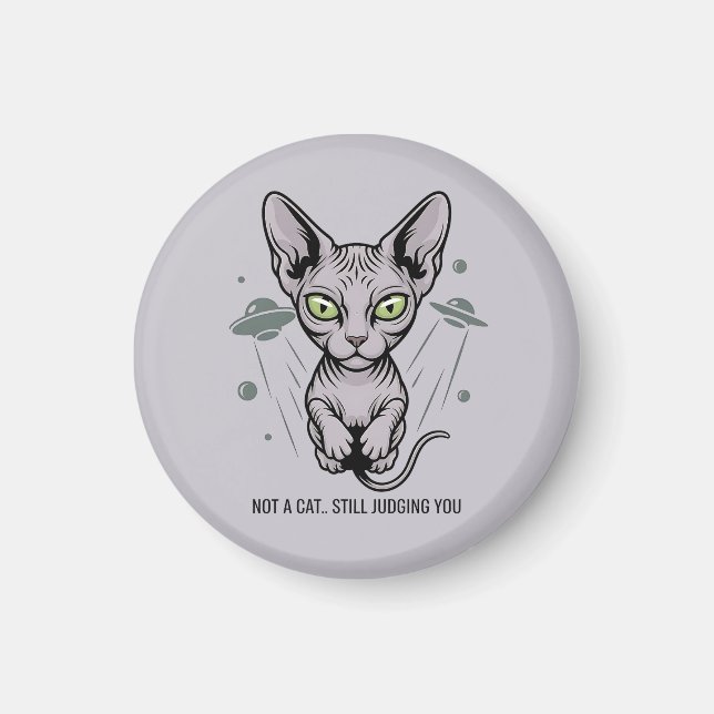 Cosmic Judging Sphynx Cat Art Magnet (Front)
