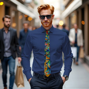 Cosmic Kaleidoscope Abstract Art Tie