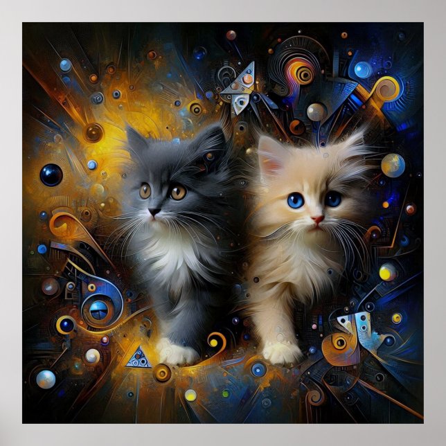 Cosmic Kittens & Life's Art Poster (Front)