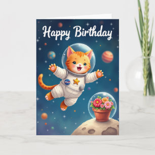 Cosmic Kitty Birthday Card