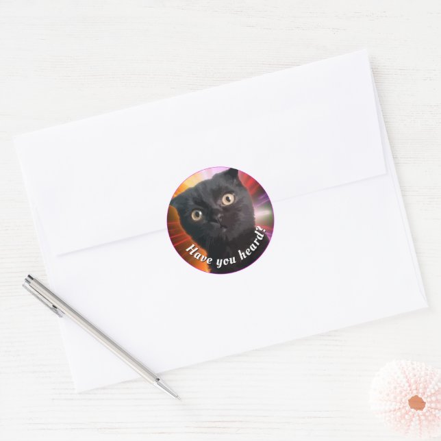 COSMIC KITTY BUDDY CLASSIC ROUND STICKER (Envelope)