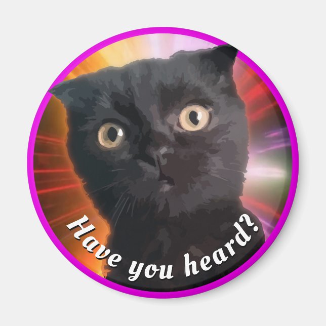 COSMIC KITTY BUDDY CLASSIC ROUND STICKER MAGNET (Front)