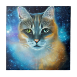 Cosmic Kitty Ceramic Tile