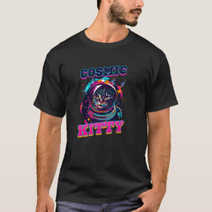 Cosmic Kitty Design Cat Astronaut T-Shirt