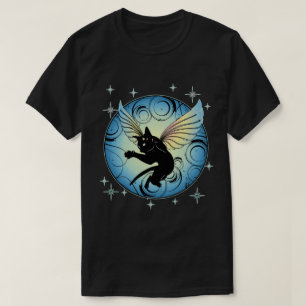 Cosmic Kitty Moon and Stars T-Shirt