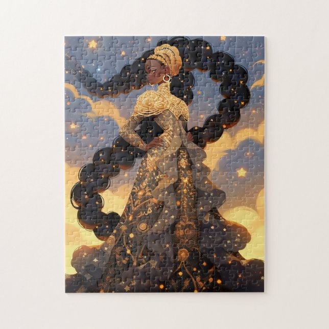Cosmic Lady African American Fantasy Art Jigsaw Puzzle (Vertical)