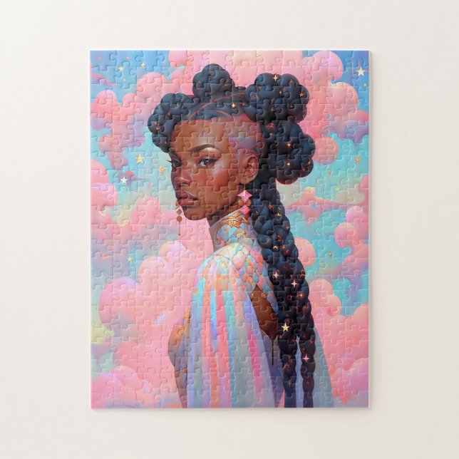 Cosmic Lady African American Fantasy Art Jigsaw Puzzle (Vertical)