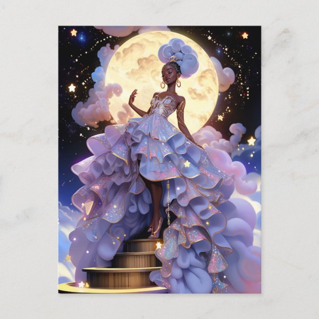 Cosmic Lady African American Fantasy Art Postcard (Front)