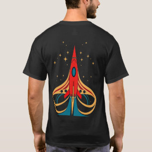 “Cosmic Launch – Retro Rocket Emblem” T-Shirt