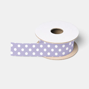 Cosmic lavender and white polka dot ribbon satin ribbon