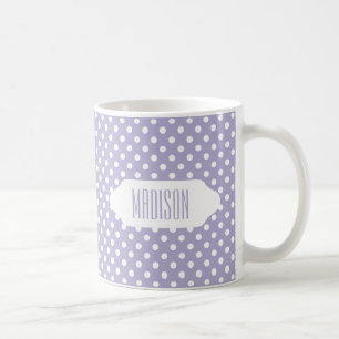 Cosmic lavender/purple polka dots custom mug