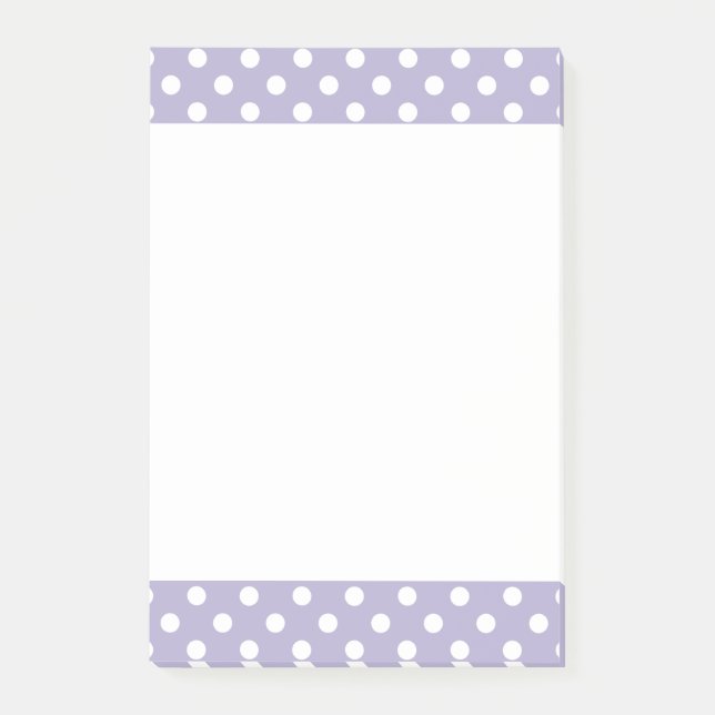 Cosmic lavender/purple polka dots Post-It note pad (Front)
