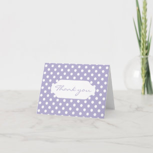 Cosmic lavender purple polks dots thank you card