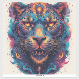 Cosmic Leopard Portrait With Mystical Effect