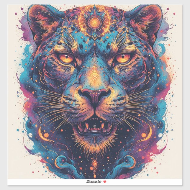 Cosmic Leopard Portrait With Mystical Effect (Sheet)