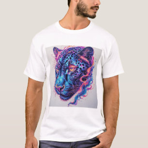 Cosmic Leopard Portrait With Mystical Effect T-Shirt