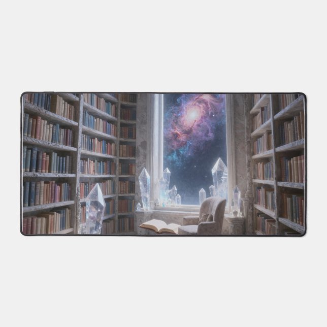 Cosmic Library Aesthetic Desk Mat - Dark Academia  (Front)