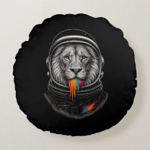 Cosmic Lion Drip Round Cushion