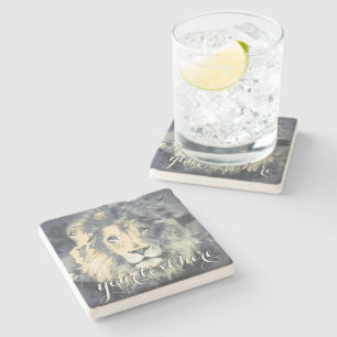 COSMIC LION KING Custom Stone Coaster