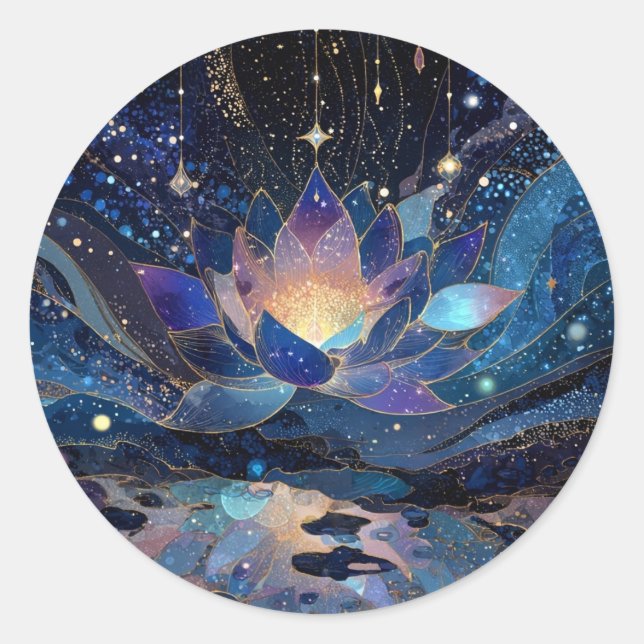 Cosmic lotus classic round sticker (Front)