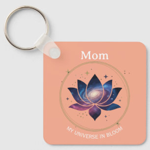 Cosmic Lotus Flower Mom Bloom Key Ring