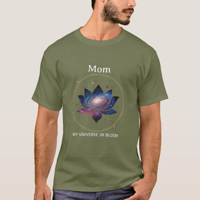 Cosmic Lotus Flower Mom Bloom T-Shirt (Front)