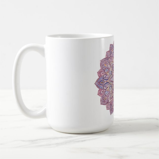 Cosmic Lotus Mandala Coffee Mug (Left)
