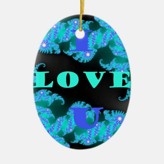 Cosmic Love Elements Art Print Ceramic Ornament (Front)