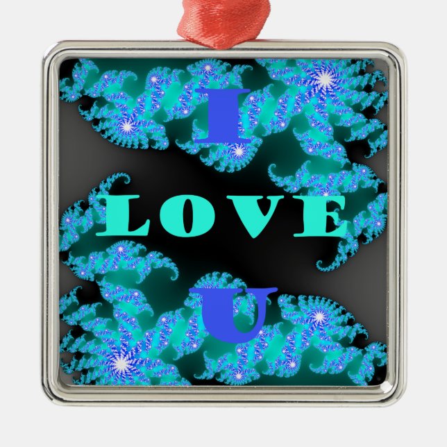 Cosmic Love Elements Art Print Metal Ornament (Front)