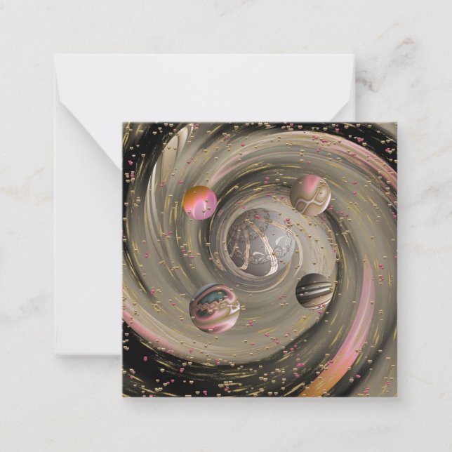 Cosmic Love Galaxy Note Card (Front)