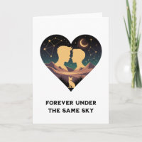Cosmic Love Story Heart with Lovers and Fox Art