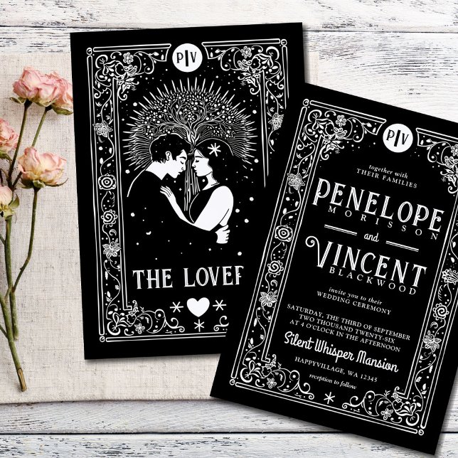 Cosmic Lovers | Tarot Wedding Invitation (Creator Uploaded)