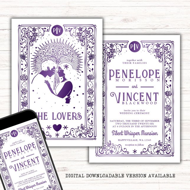 Cosmic Lovers | Tarot Wedding Invitation (Creator Uploaded)