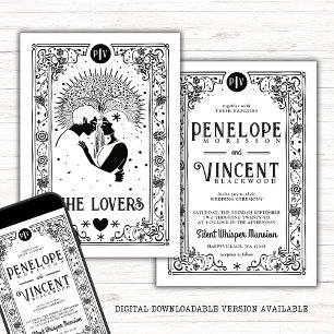 Cosmic Lovers Tarot Wedding Invitation
