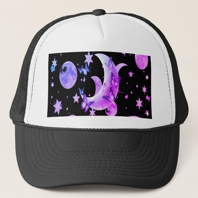 Cosmic Lunar Hat – Astronomy Inspired Headwear (Front)