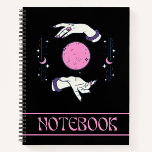 Cosmic Magical Hands Moon and Stars Notebook