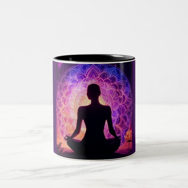 Cosmic Mandala Two-Tone Coffee Mug (Center)
