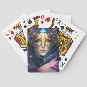 Cosmic Masked Goddess Queen Fantasy Art Playing Ca Playing Cards