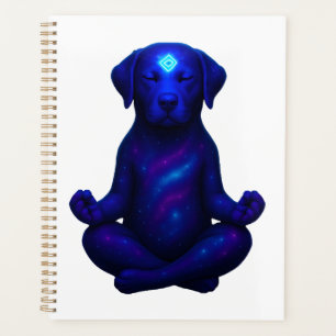 Cosmic Meditating Dog with Glowing Third Eye Hi Planner