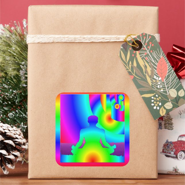 Cosmic Meditation  Square Sticker (Holiday)