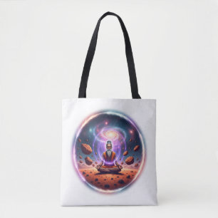 Cosmic Meditator Tote Bag - Spiritual Galaxy