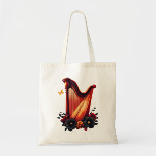 Cosmic melody, the magic of the harp. tote bag