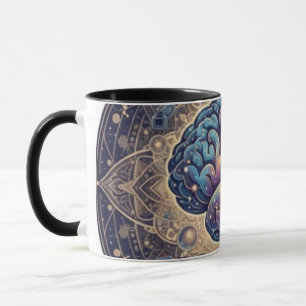 Cosmic Mind Mandala – Abstract Brain Art Mug