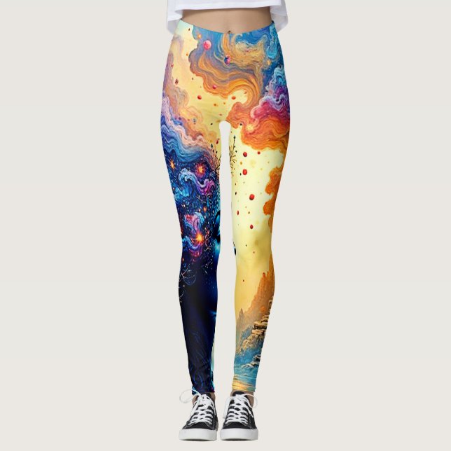 Cosmic Mindscape Art Leggings (Front)
