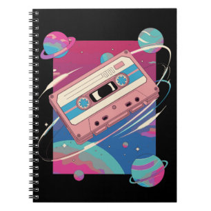 Cosmic Mixtape – Retro Cassette Floating in Space Notebook